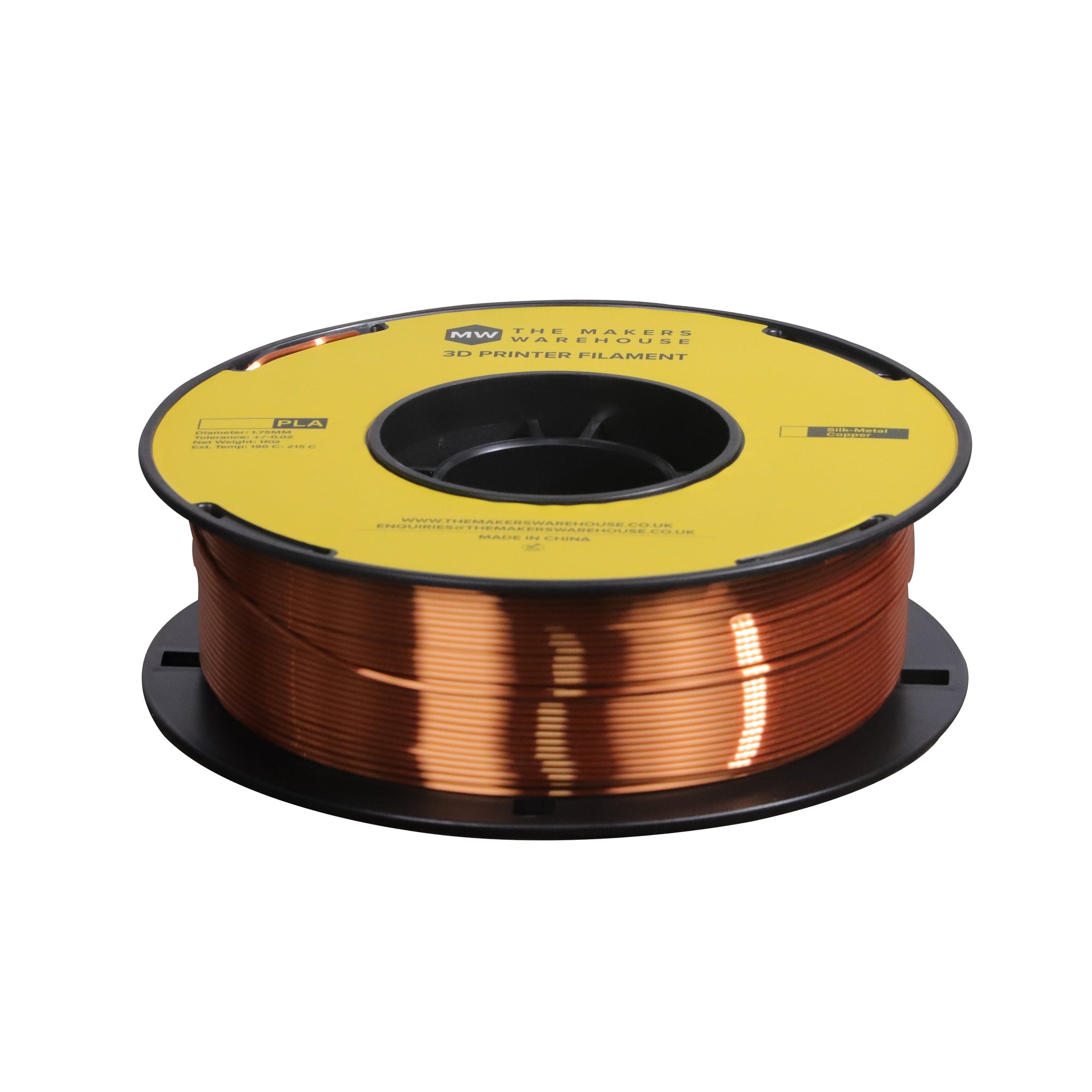 MW PLA Silk Metal Copper Filament 1.75mm 1kg – The Maker's Warehouse
